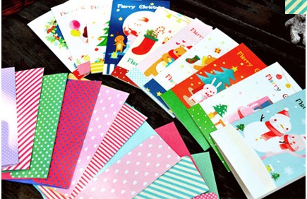 【貓凱特韓國文具精品】有一天聖誕節 聖誕賀卡 卡片套裝 留言卡